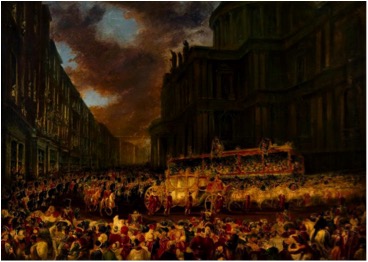 “First State Visit of Queen Victoria to the City of London, Nov. 1837, Passing St. Pauls” by Sir George Hayter"
