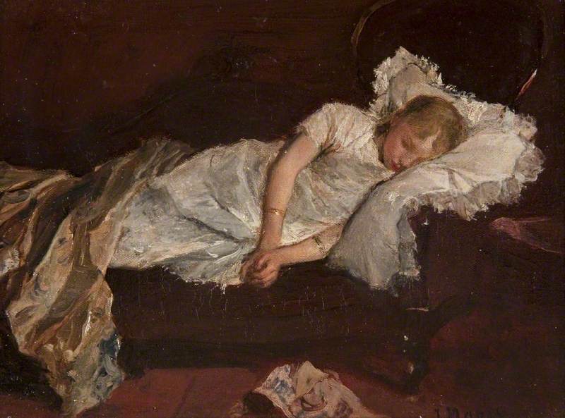 Maris, Jacob Henricus, 1837-1899; A Girl Asleep on a Sofa