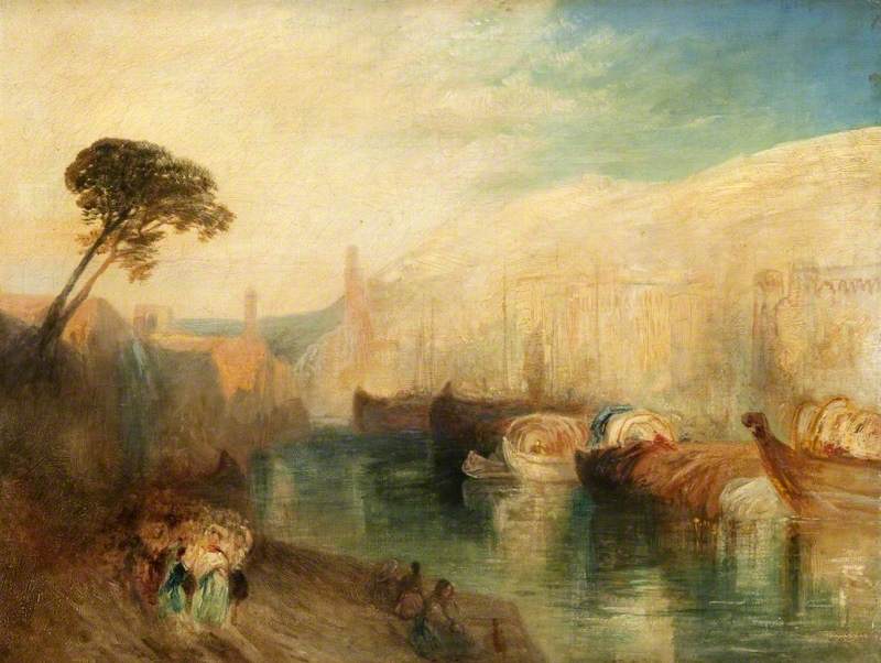 Turner, Joseph Mallord William, 1775-1851; Italian Scene with Boats and Figures