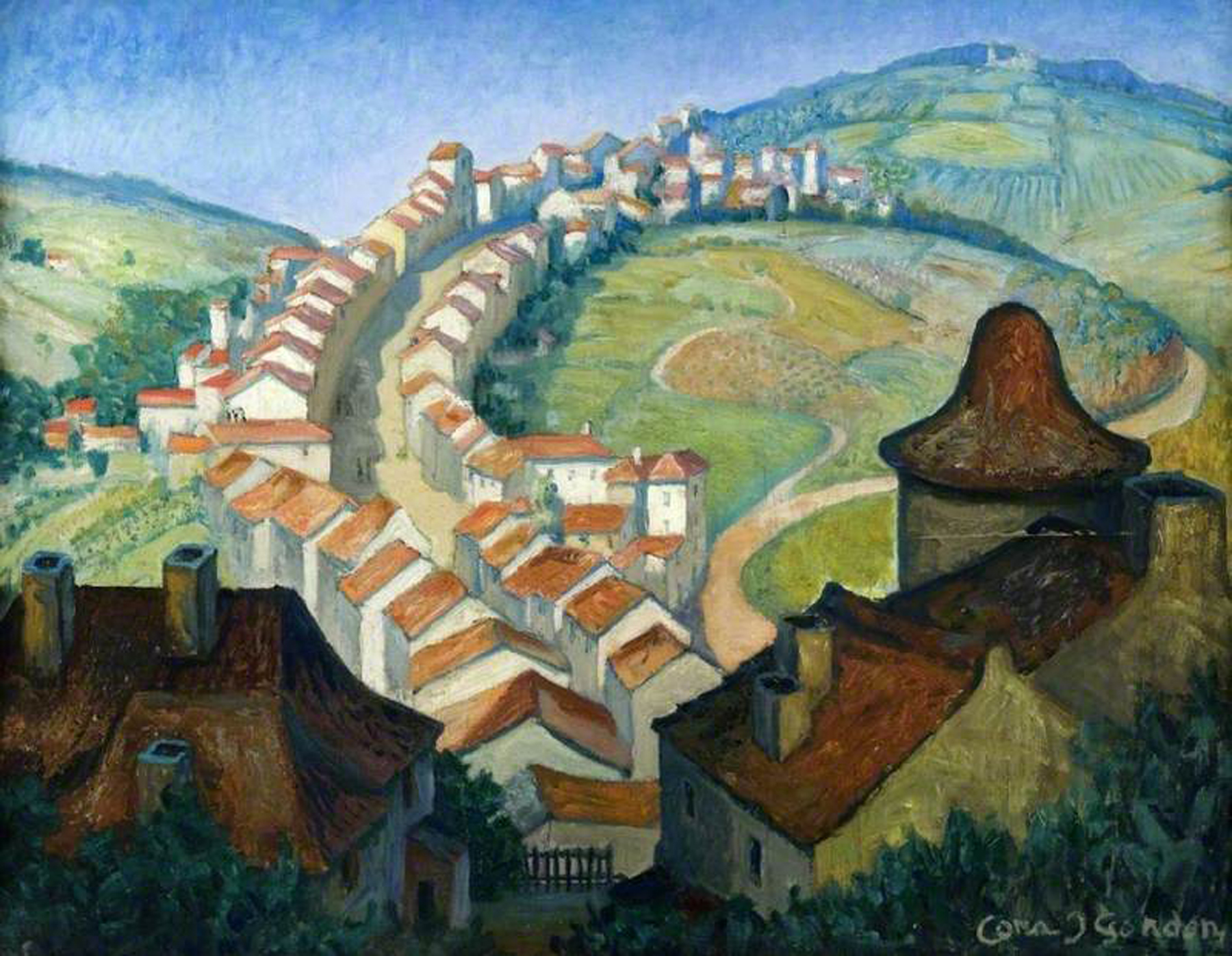 Gordon, Cora Josephine, 1879-1950; France: The Village on the Hills