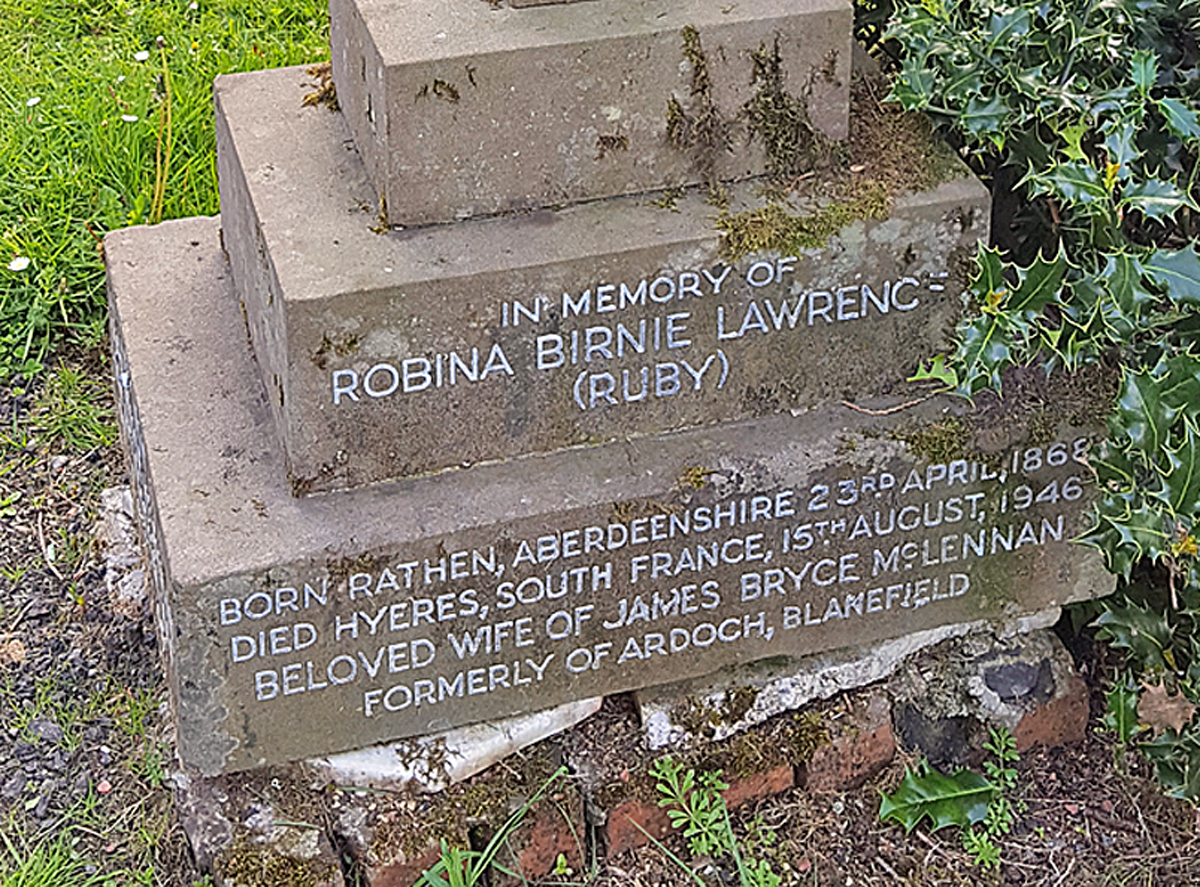 Gravestone Ruby Inscription